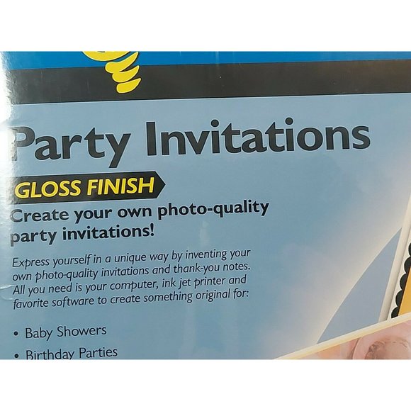 Invent It Party Invitations Gloss Finish Ink Jet 02254-0 20 invit/20 envelopes - Picture 7 of 7